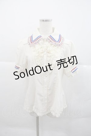 画像: Hoshibako Works / MARION CREPES ×HoshibakoWorks トリコロールブラウス  アイボリー I-25-12-22-018-LO-BL-SA-ZI
