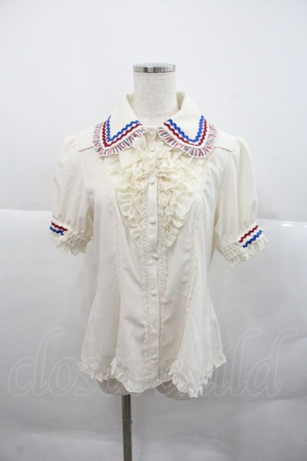 画像1: Hoshibako Works / MARION CREPES ×HoshibakoWorks トリコロールブラウス  アイボリー I-25-12-22-018-LO-BL-SA-ZI (1)