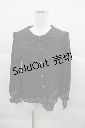 画像: axes femme POETIQUE / ピンタックリボン丸襟ブラウス Ｍ ブラック I-25-12-22-020-AX-BL-TE-ZI