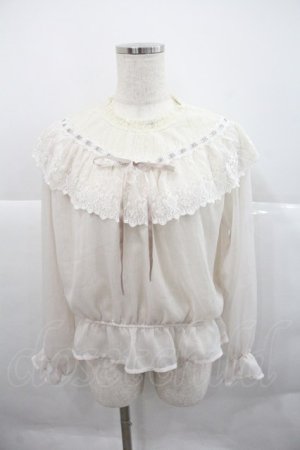 画像: axes femme / レース配色開襟ブラウス Ｍ 生成り I-25-12-22-021-AX-BL-TE-ZI