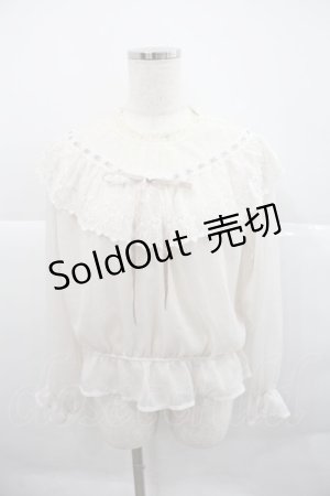 画像: axes femme / レース配色開襟ブラウス Ｍ 生成り I-25-12-22-021-AX-BL-TE-ZI