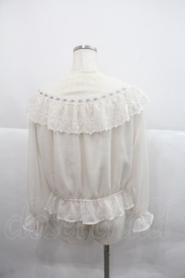 画像2: axes femme / レース配色開襟ブラウス Ｍ 生成り I-25-12-22-021-AX-BL-TE-ZI (2)