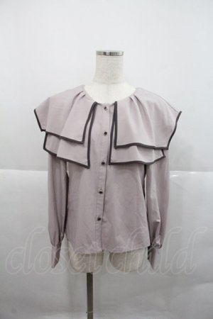 画像: axes femme / パイピングビッグ襟ブラウス  ピンク I-25-12-22-003-AX-BL-SA-ZI