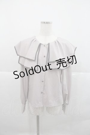 画像: axes femme / パイピングビッグ襟ブラウス  ピンク I-25-12-22-003-AX-BL-SA-ZI