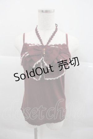画像: axes femme / ホルター付BIGリボンキャミ  ボルドー I-25-12-22-024-AX-TO-SA-ZI