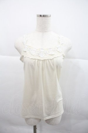 画像: axes femme / 花モチーフタンクトップ  アイボリー I-25-12-22-025-AX-TO-SA-ZI