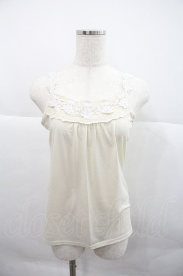 画像1: axes femme / 花モチーフタンクトップ  アイボリー I-25-12-22-025-AX-TO-SA-ZI (1)