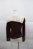 画像2: axes femme POETIQUE / 刺繍入りセーラー襟ニットプルオーバー M ワイン I-25-12-22-027-AX-TO-SA-ZI (2)