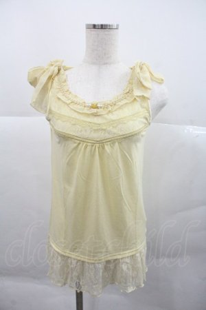 画像: axes femme / 肩リボンロングタンク M イエロー I-25-12-22-028-AX-TO-SA-ZI