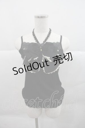 画像: axes femme / ホルター付BIGリボンキャミ M クロ I-25-12-22-029-AX-TO-SA-ZI