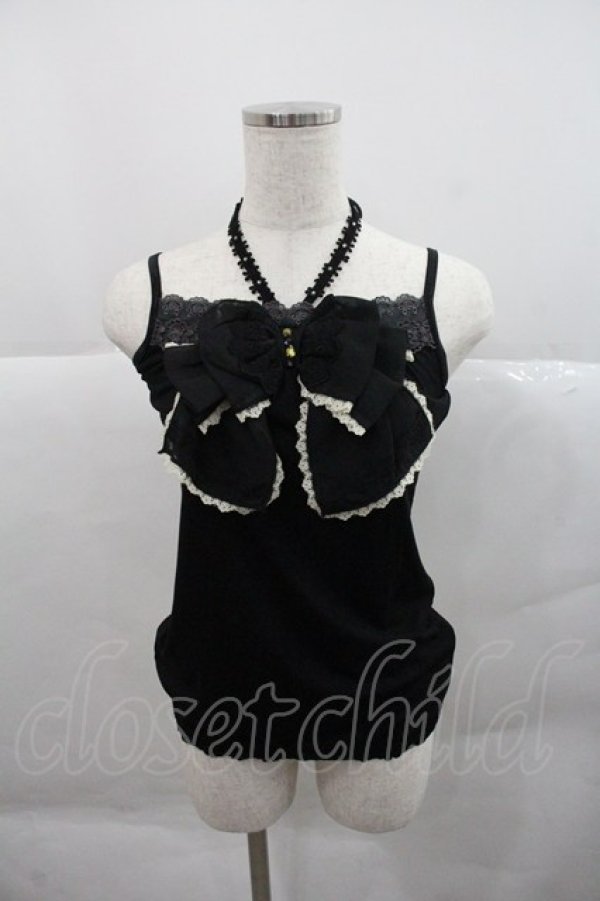 画像1: axes femme / ホルター付BIGリボンキャミ M クロ I-25-12-22-029-AX-TO-SA-ZI (1)