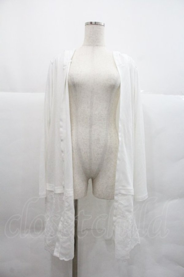 画像1: axes femme / フード付UVカットロングカーディガン F 白 I-25-12-22-030-AX-TO-TE-ZI (1)