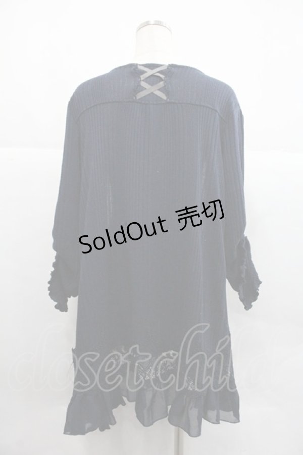 画像2: axes femme / 裾シフォンフリルボレロ Ｍ ネイビー I-25-12-22-031-AX-TO-TE-ZI (2)