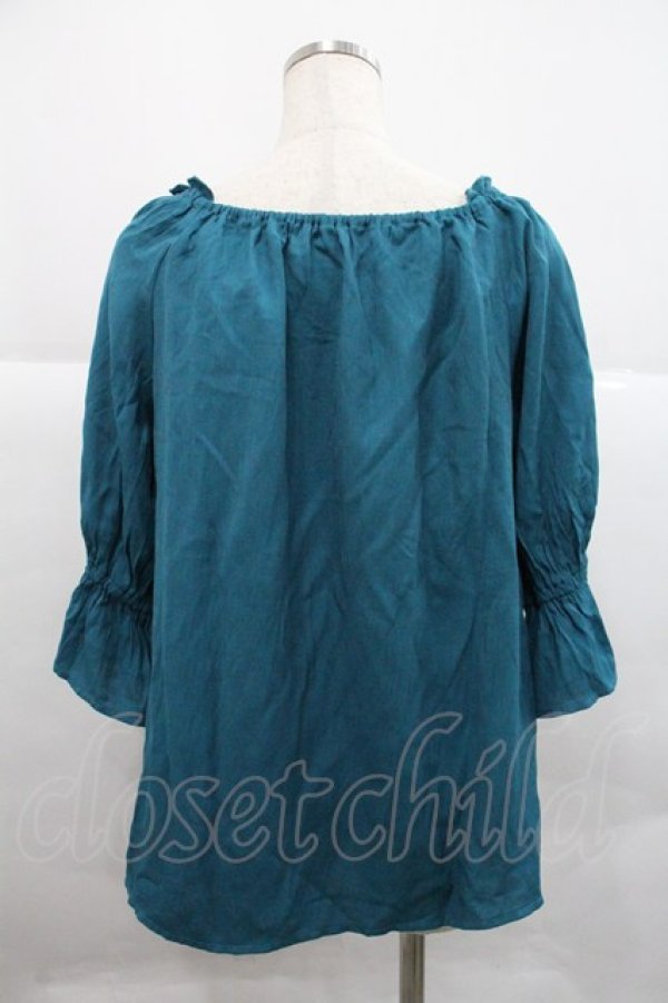 画像2: axes femme / アラジン/刺繍トップス  青Ｘカラシ I-25-12-22-034-AX-TO-SA-ZI (2)