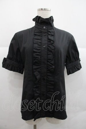 画像: MIHO MATSUDA / スタンドカラーフリルブラウス M ブラック I-25-12-22-036-GO-BL-SA-ZI