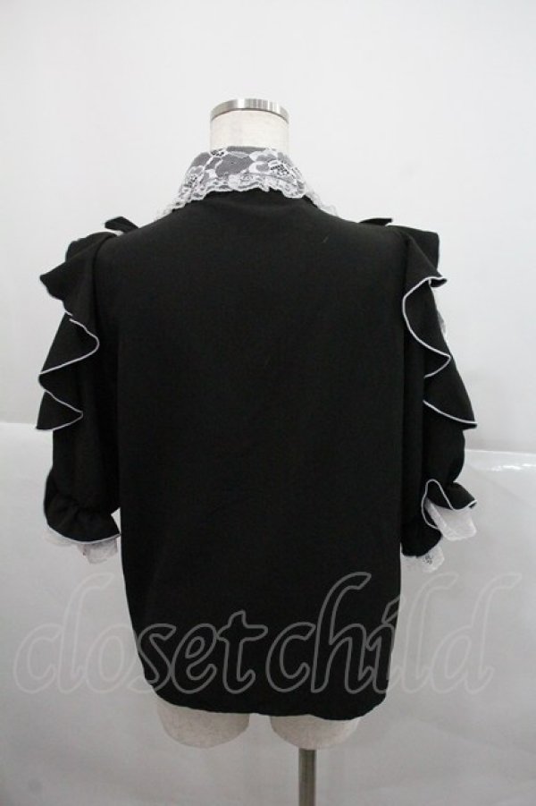 画像2: NOEMIE / 袖レースアップフリルブラウス  黒 I-25-12-22-004-LO-BL-SA-ZI (2)