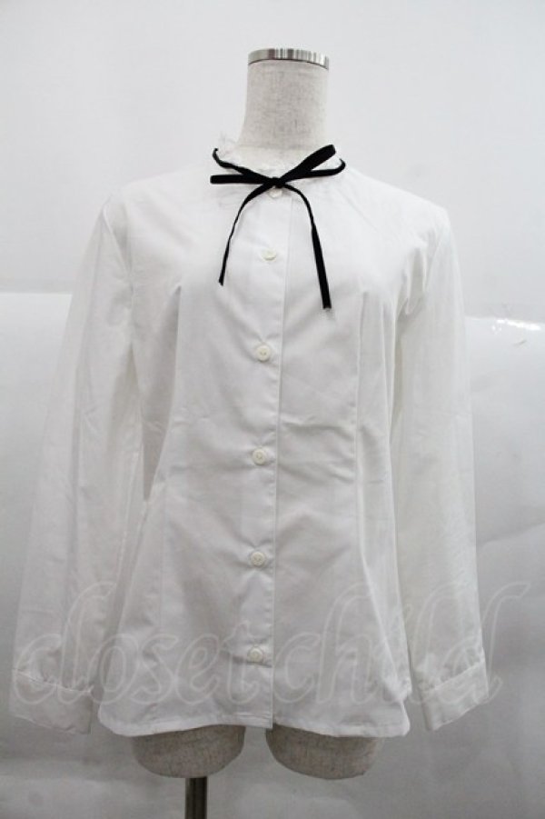 画像1: MIHO MATSUDA / 綿レースリボンタイブラウス M ホワイト I-25-12-22-039-GO-BL-SA-ZI (1)