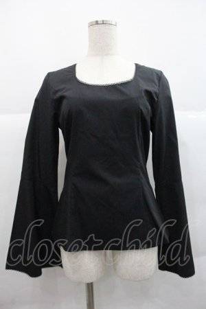 画像: MIHO MATSUDA / ノーカラーフレアスリーブブラウス M ブラック I-25-12-22-042-GO-BL-SA-ZI