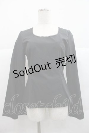 画像: MIHO MATSUDA / ノーカラーフレアスリーブブラウス M ブラック I-25-12-22-042-GO-BL-SA-ZI