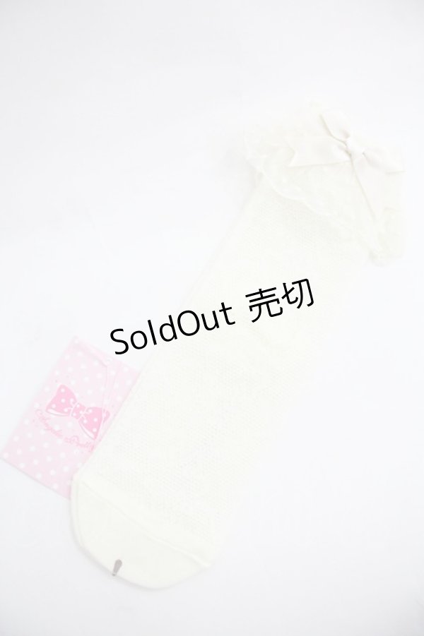 画像1: Angelic Pretty / Lacyクルー丈ソックス  アイボリー I-25-12-24-042-AP-ZA-SA-ZI (1)