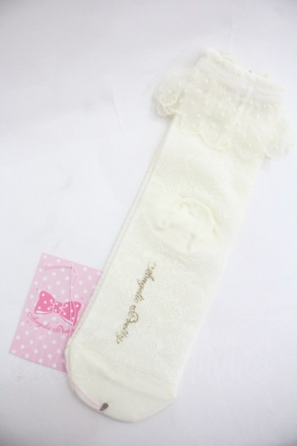 画像2: Angelic Pretty / Lacyクルー丈ソックス  アイボリー I-25-12-24-042-AP-ZA-SA-ZI (2)