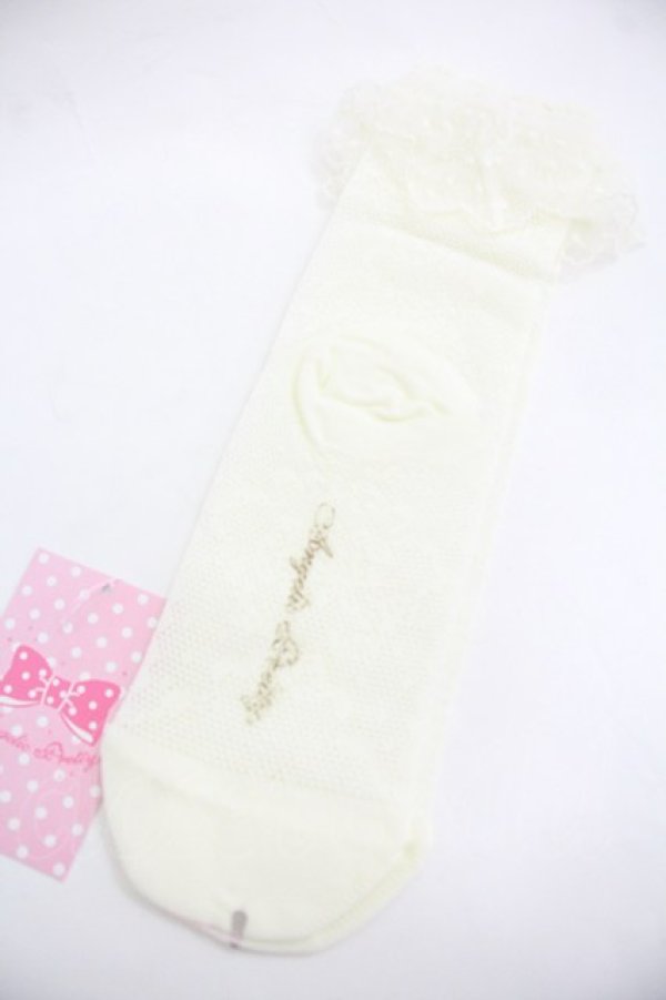 画像2: Angelic Pretty / Lacyクルー丈ソックス  アイボリー I-25-12-24-044-AP-ZA-SA-ZI (2)