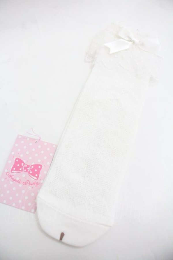 画像1: Angelic Pretty / Lacyクルー丈ソックス  白 I-25-12-24-046-AP-ZA-SA-ZI (1)