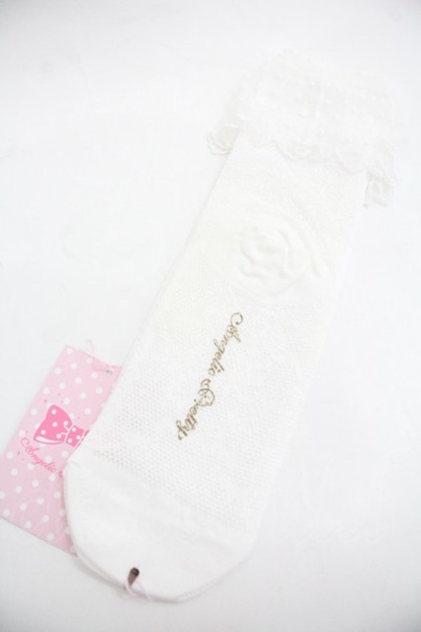 画像2: Angelic Pretty / Lacyクルー丈ソックス  白 I-25-12-24-046-AP-ZA-SA-ZI (2)