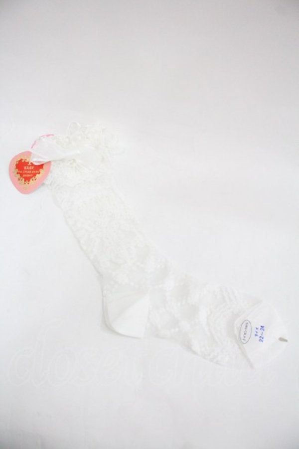 画像2: BABY,THE STARS SHINE BRIGHT / Lady Lacy Plumeria〜あなたの幸せを願う花束〜シースルーソックス  白 I-25-12-24-048-BA-ZA-SA-ZI (2)