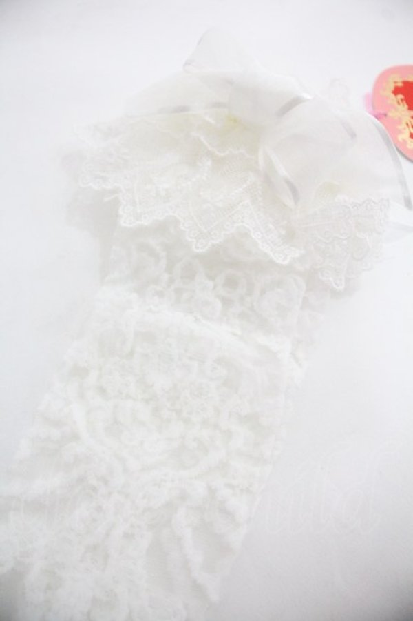 画像3: BABY,THE STARS SHINE BRIGHT / Lady Lacy Plumeria〜あなたの幸せを願う花束〜シースルーソックス  白 I-25-12-24-048-BA-ZA-SA-ZI (3)