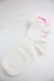 画像1: Angelic Pretty / プリンセスロゴクルー丈ソックス  白Ｘピンク I-25-12-24-052-AP-ZA-SA-ZI (1)