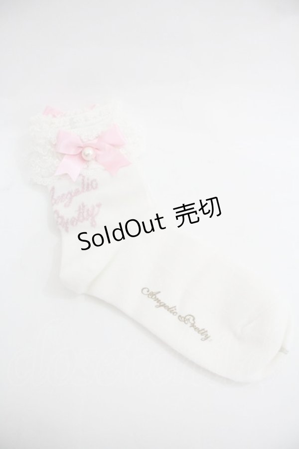 画像2: Angelic Pretty / プリンセスロゴクルー丈ソックス  白Ｘピンク I-25-12-24-052-AP-ZA-SA-ZI (2)
