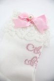 画像3: Angelic Pretty / プリンセスロゴクルー丈ソックス  白Ｘピンク I-25-12-24-052-AP-ZA-SA-ZI (3)