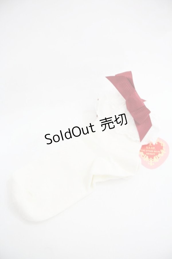 画像1: BABY,THE STARS SHINE BRIGHT / Sweet Cherriesクルーソックス  白Ｘ赤 I-25-12-24-055-BA-ZA-SA-ZI (1)