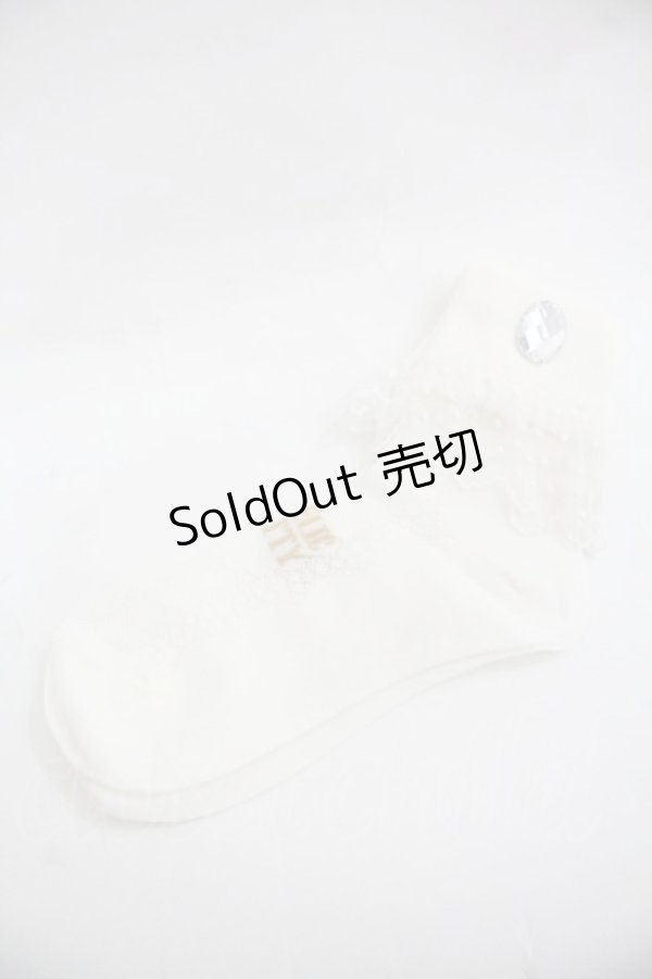 画像1: Angelic Pretty / Jewelryクルー丈ソックス  白 I-25-12-24-056-AP-ZA-SA-ZI (1)