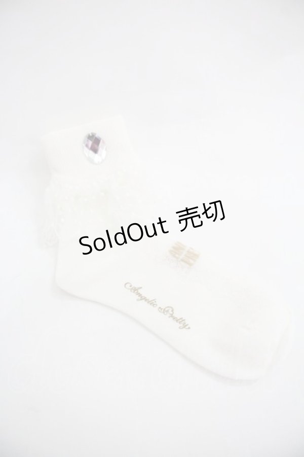 画像2: Angelic Pretty / Jewelryクルー丈ソックス  白 I-25-12-24-056-AP-ZA-SA-ZI (2)