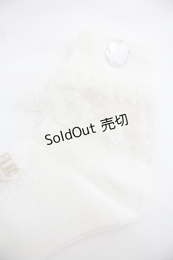 画像3: Angelic Pretty / Jewelryクルー丈ソックス  白 I-25-12-24-056-AP-ZA-SA-ZI (3)