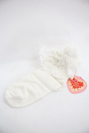 画像: BABY,THE STARS SHINE BRIGHT / Bichon Cirqueクルー丈ソックス  白 I-25-12-24-059-BA-ZA-SA-ZI