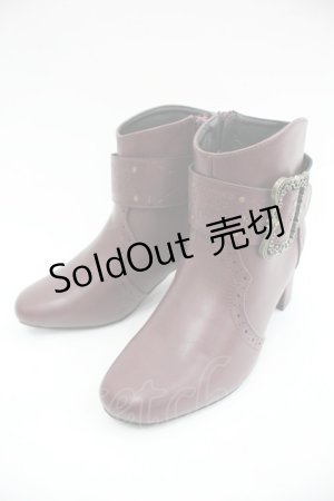 画像: axes femme / バックル使いショートブーツ L ワイン I-25-12-24-061-AX-SH-SA-ZI