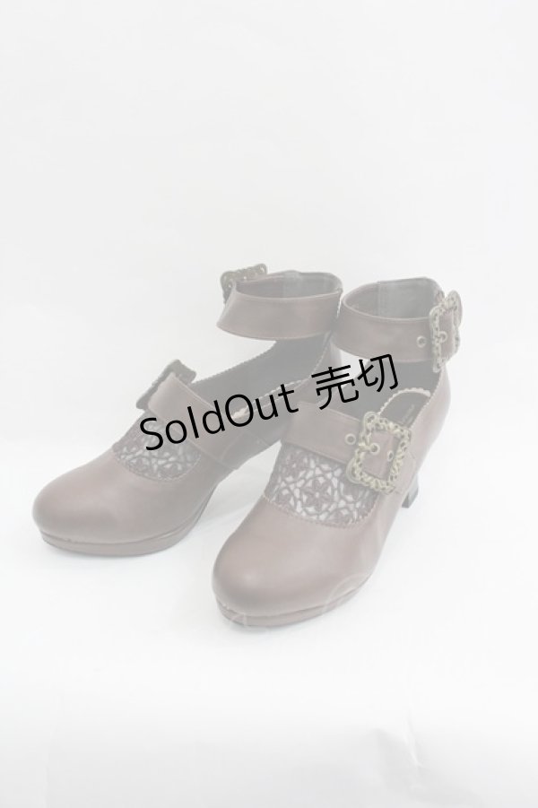 画像3: axes femme POETIQUE / アンクルストラップパンプス L ブラウン I-25-12-24-064-AX-SH-TE-ZI (3)