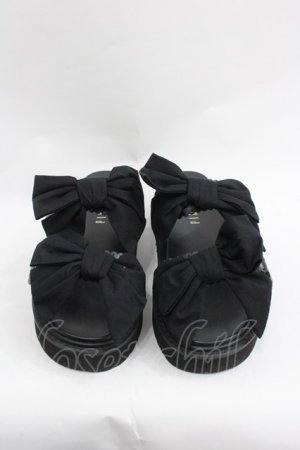 画像: PINK HOUSE / ダブルリボンサンダル 2(S) 黒 I-25-12-24-065-LO-SH-SA-ZI