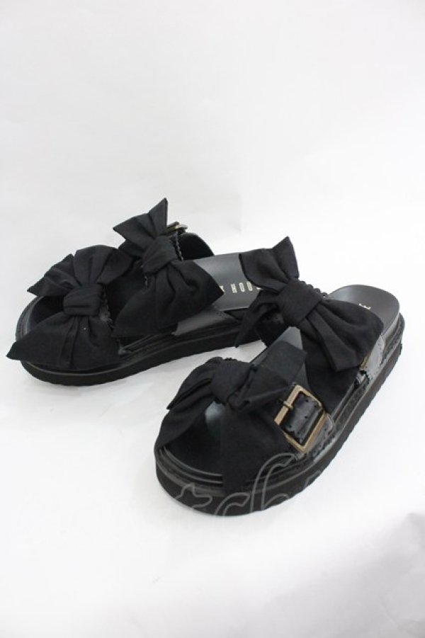 画像3: PINK HOUSE / ダブルリボンサンダル 2(S) 黒 I-25-12-24-065-LO-SH-SA-ZI (3)