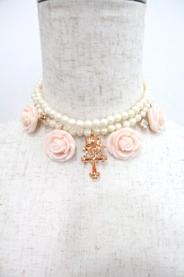 画像1: BABY,THE STARS SHINE BRIGHT / Juno’s Bouquet Rose チョーカー  ピンク I-25-12-24-007-BA-AC-SA-ZI (1)