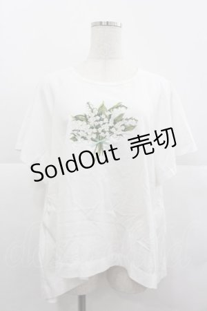 画像: PINK HOUSE / すずらんブーケ刺繍チュニックカットソー  白 I-25-12-24-067-LO-TS-SA-ZI
