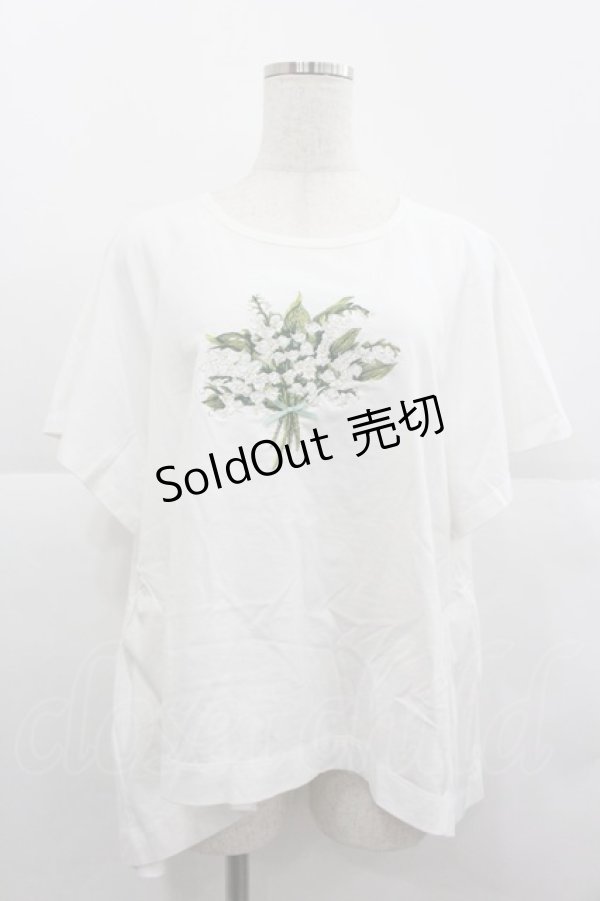 画像1: PINK HOUSE / すずらんブーケ刺繍チュニックカットソー  白 I-25-12-24-067-LO-TS-SA-ZI (1)