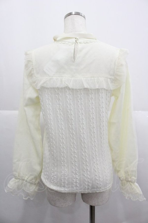 画像2: axes femme / リボン付き切替プルオーバー  アイボリー I-25-12-24-069-AX-TO-SA-ZI (2)