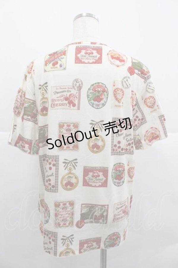 画像2: PINK HOUSE / チェリー総柄プリントカットソー  アイボリー I-25-12-24-070-LO-TO-SA-ZI (2)