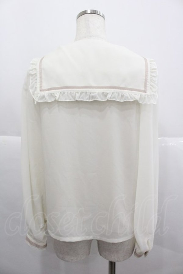 画像2: axes femme POETIQUE / セーラー襟刺繍ブラウス M アイボリー I-25-12-24-072-AX-TO-TE-ZI (2)