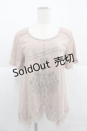 画像: axes femme / シャンデリアptTシャツ M ピンク I-25-12-24-074-AX-TS-TE-ZI