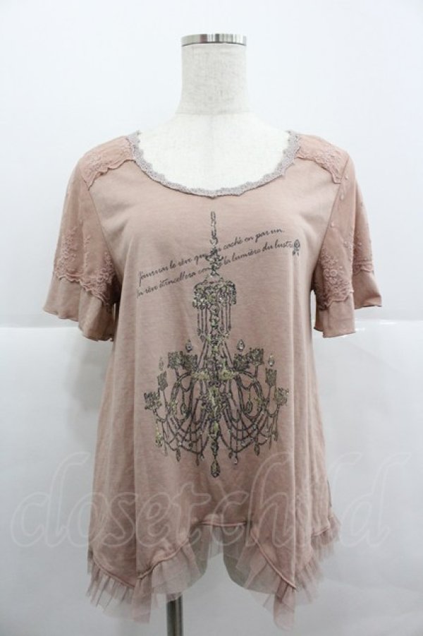 画像1: axes femme / シャンデリアptTシャツ M ピンク I-25-12-24-074-AX-TS-TE-ZI (1)